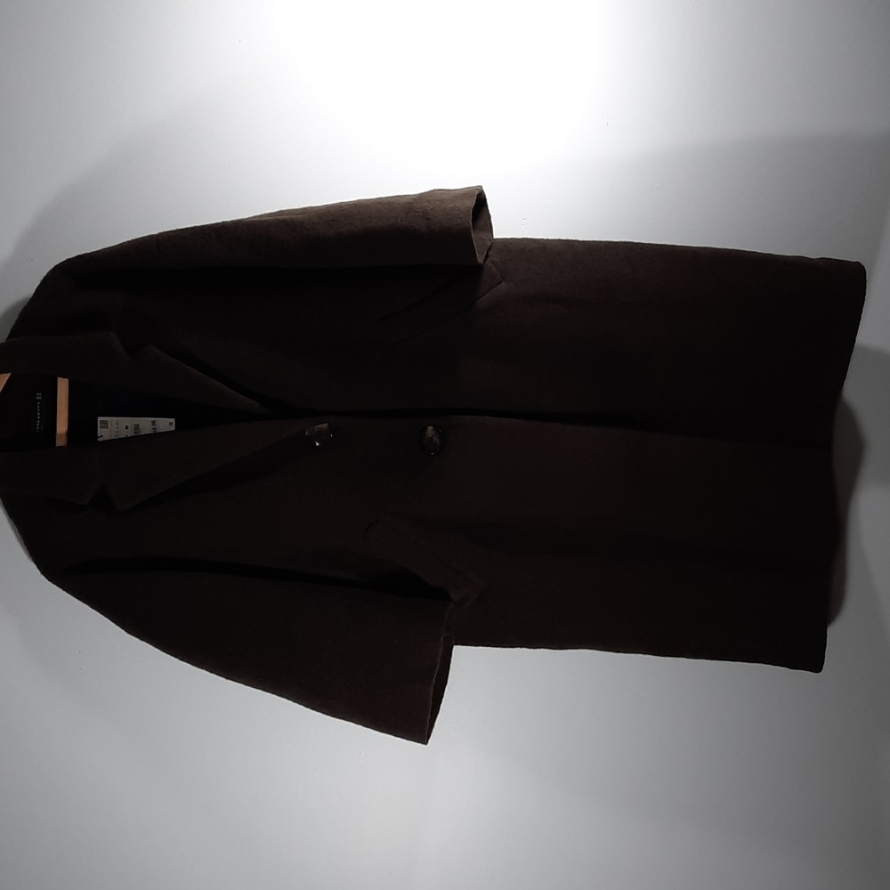 NWT ZARA WOMAN Brown button down coat SZ XL